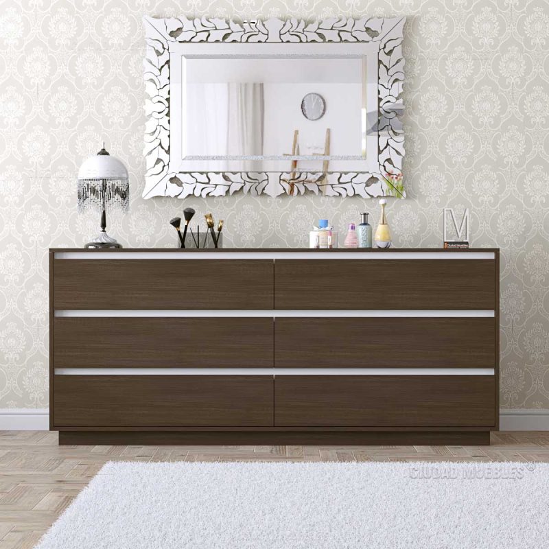 Cómoda 6 Cajones 170Cm Dormitorio - Ciudad Muebles