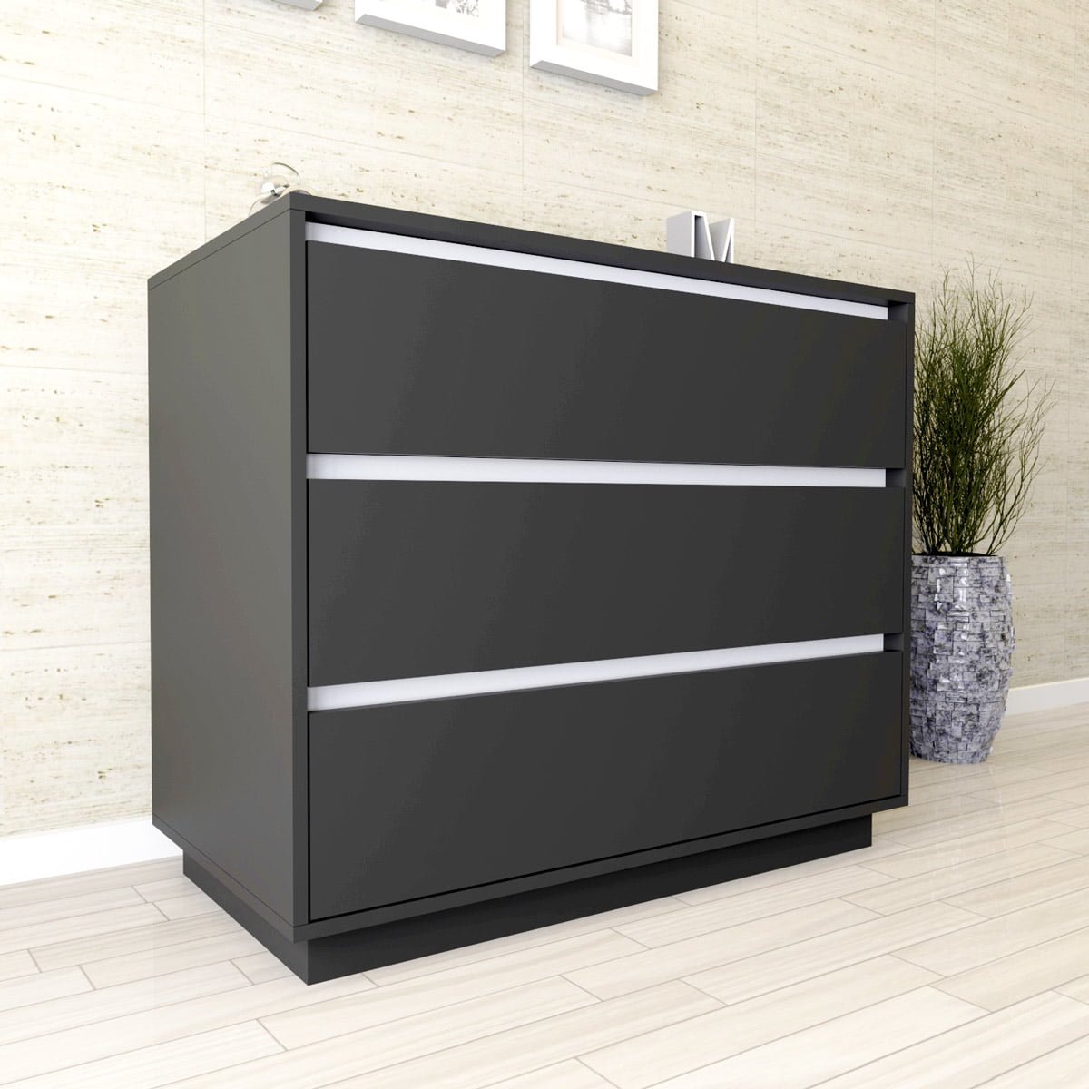 Cómoda 3 Cajones Dormitorio 90CM - Ciudad Muebles