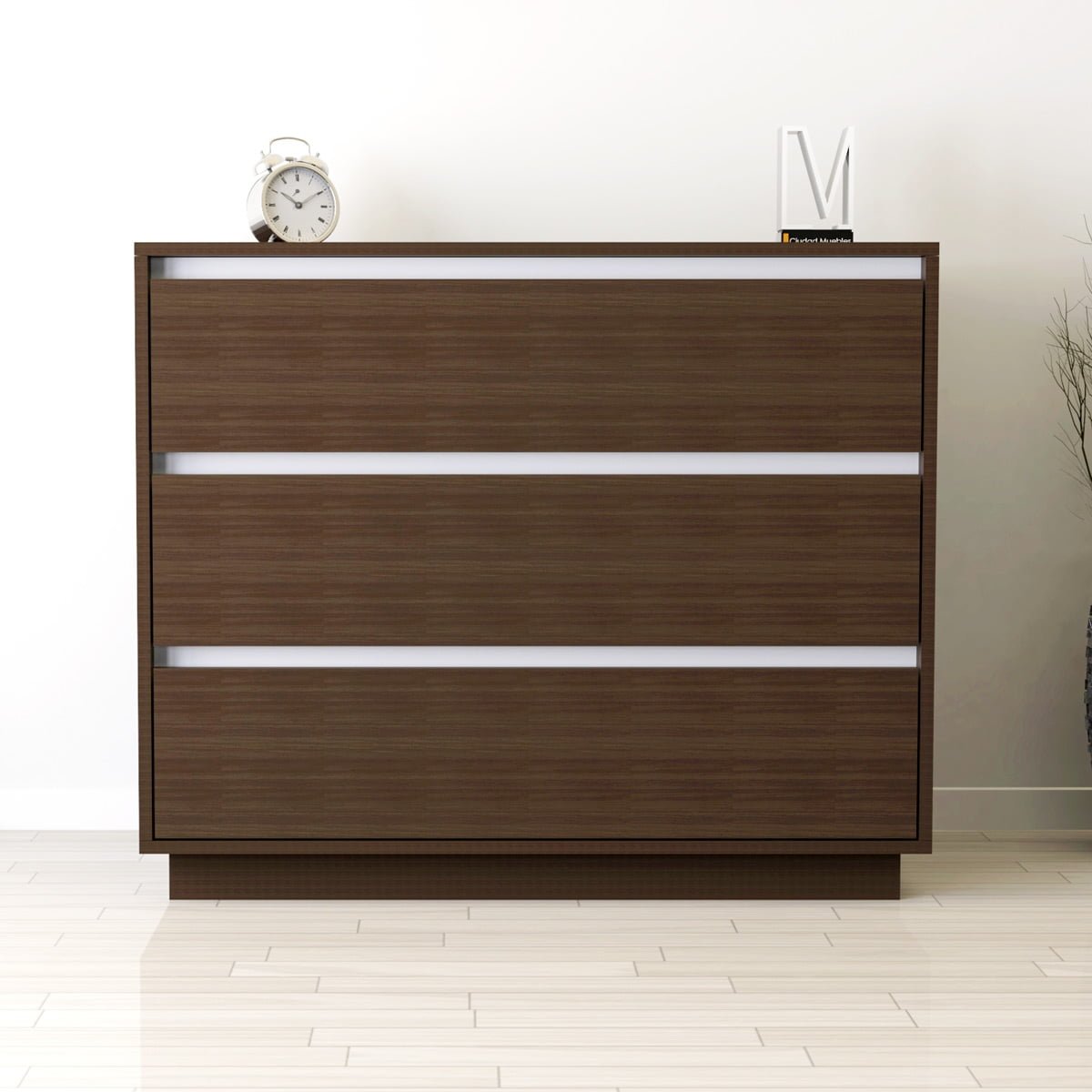 Cómoda 3 Cajones Dormitorio 90CM - Ciudad Muebles