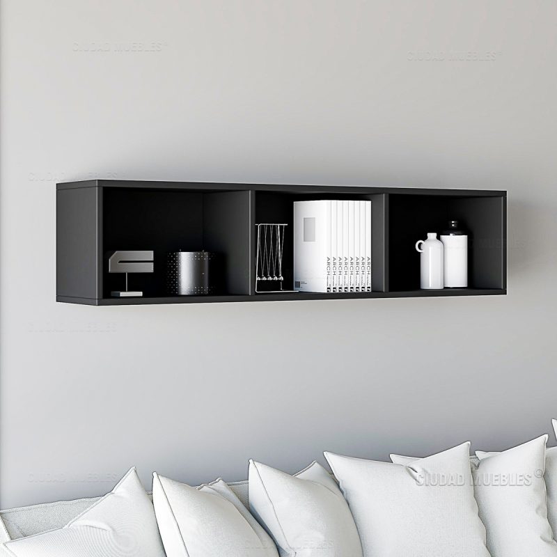 Repisa Modular Flotante 120Cm Negro