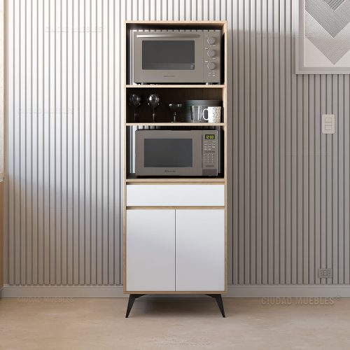 Mueble porta microondas y horno 64x183x45cm