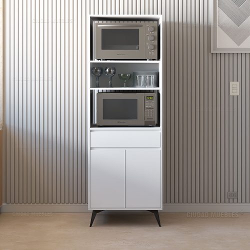 Mueble porta microondas y horno 64x183x45cm