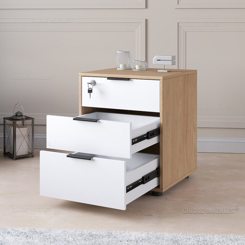 ARCHIVERO 3 CAJONES CON LLAVE Y CERRADURA
