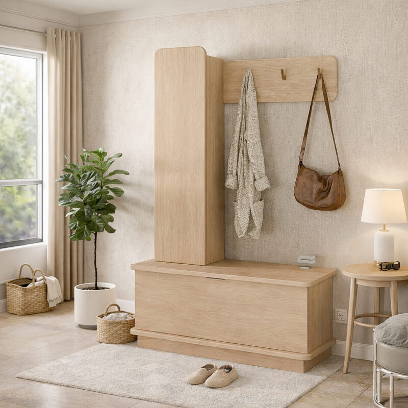 Recibidor Nube moderno melamina natural entrada hogar