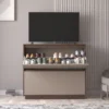 Zapatero Horizontal Organizador 20 Pares 110cm Nogal y Gris Arcilla