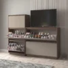 Combo De 2 Zapateros Organizadores Capacidad Total 40 Pares Nogal y Gris Arcilla