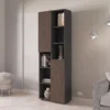 Biblioteca Moderna con 2 Puertas de 189 cm de Alto Negro y Nogal