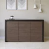 Vajillero Mueble Organizador con Puertas de 140 cm Nogal y Negro
