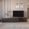 Mesa de TV baja 270 cm Nogal y Negro