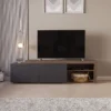 Mesa de TV Baja con Puertas de 190 cm Nogal y Negro