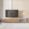 Rack de TV Tuna 200 cm Blanco y Natural