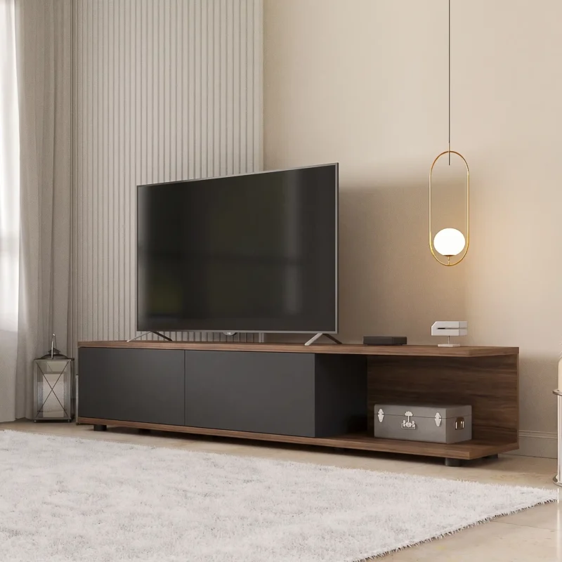 Rack de TV Tuna 200 cm Nogal y Negro