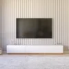 Mesa de TV Baja Minimalista de 200 cm Blanco y Natural
